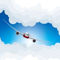 Vector drawn jet airplane. Royalty Free Stock Photo