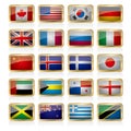 Vector drawning national flag badge set