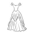 Vector dress hand drawing, clothes, illustration isolated on white background