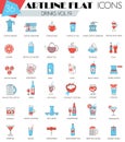 Vector Drinks ultra modern outline artline flat line icons for web and apps.