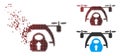Fragmented Pixel Halftone Drone Loading Icon