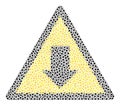 Drop Down Warning Composition Icon with Coronavirus Infection Elements