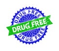DRUG FREE Bicolor Rosette Unclean Stamp