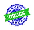 DRUGS Bicolor Rosette Grunge Seal