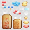 Vector realistic drugs and pills icon set