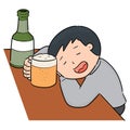 Vector of drunker Royalty Free Stock Photo