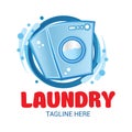 Vector Dry cleaning creative sign or logo. Laundry room emblem. Wash clothes icon