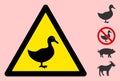 Vector Duck Warning Triangle Sign Icon