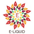 Vector E-Liquid illustration of different flavor. Liquid to vape