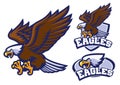 Eagle character set in sport mascot style Royalty Free Stock Photo