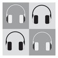 Vector Earphones Icon Royalty Free Stock Photo