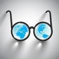 Vector Earth Eye glasses Royalty Free Stock Photo