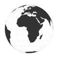 Vector Earth globe focused on Africa continent