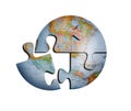 Vector Earth Puzzle Globe Royalty Free Stock Photo