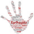 Vector earthquake activity hand print stamp Royalty Free Stock Photo