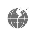 Vector earthquake, natural disaster, seism grey icon.