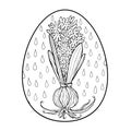 Vector Easter art hyacinth bulb in egg shape Royalty Free Stock Photo