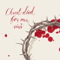 Vector Easter banner. Christ died for our sins Royalty Free Stock Photo