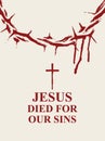 Easter banner with crown of thorns and inscription Royalty Free Stock Photo