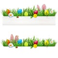 Vector Easter Border with Grass