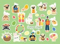 Vector Easter cards with animals holding the eggs and hand drawn text - Happy Easter Royalty Free Stock Photo