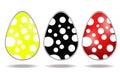 Vector Easter colored eggs with white circles. Vector set Royalty Free Stock Photo