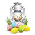 Vector Easter Concept with White Lamp
