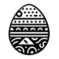 Vector Easter egg with decorative pattern in black and white Royalty Free Stock Photo