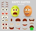 Vector Easter egg emoji maker, emoticon creator Royalty Free Stock Photo