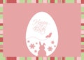 Vector Easter Egg with Greeting on a Pink Background