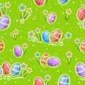 Vector Easter Egg Hunt seamless pattern Royalty Free Stock Photo
