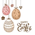 Vector Easter festive background with decorative eggs