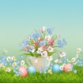 Vector Easter Landscape Royalty Free Stock Photo