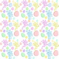 Vector Easter seamless background with Rabbits