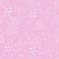 Vector easter seamless pattern. Easter eggs on pink background.