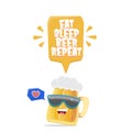 Vector Eat sleep beer repeat vector concept illustration or summer poster with cartoon funky beer mug character with