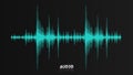 Vector echo audio wavefrom. Abstract music waves oscillation. Futuristic sound wave visualization. Synthetic music