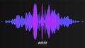 Vector echo audio wavefrom. Abstract music waves oscillation. Futuristic sound wave visualization. Synthetic music