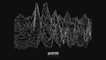 Vector echo audio wavefrom spectrum. Abstract music waves oscillation graph. Futuristic sound wave visualization. Black