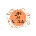 Vector eco, bio green logo or sign. Vegan healthy food Royalty Free Stock Photo