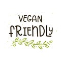 Vector eco, bio green logo or sign. Vegan healthy food Royalty Free Stock Photo