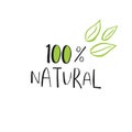 Vector eco, bio green logo or sign. Vegan, raw, healthy food bad Royalty Free Stock Photo