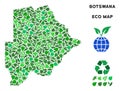 Vector Eco Green Collage Botswana Map