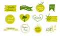 Vector eco, organic, bio logos or signs. Royalty Free Stock Photo