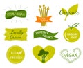 Vector eco, organic, bio logos or signs. Royalty Free Stock Photo