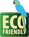 Vector Eco Sticker with parrot blue-and-yellow macaw ara