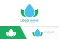 Vector eco water drop logo combination. Unique organic water logotype design template. Royalty Free Stock Photo