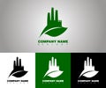 Vector ecology logo with different background options