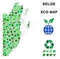 Vector Ecology Green Mosaic Belize Map