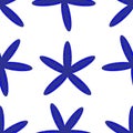 Pettern blue starfish on isolated background